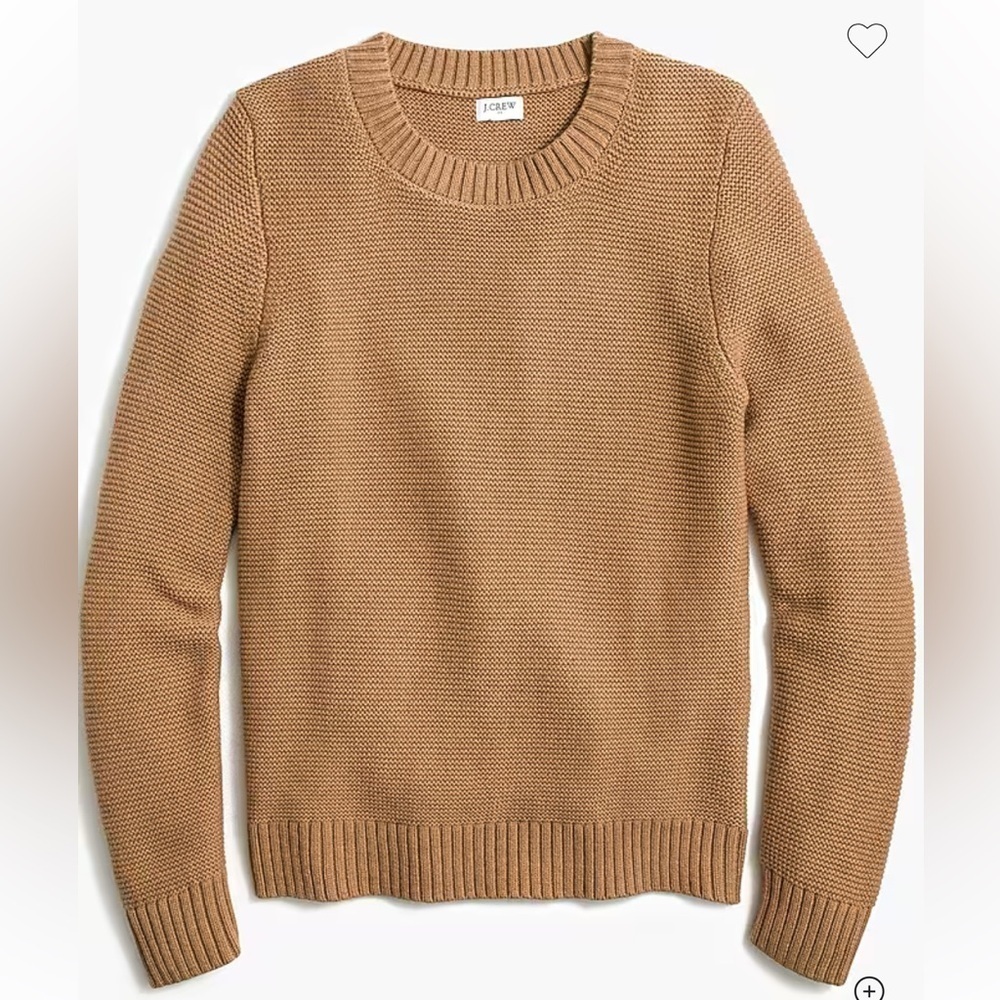 J. Crew Classic Crewneck Sweater Caramel Brown Knit Cotton Thick Womens Size XXS